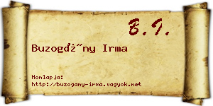Buzogány Irma névjegykártya