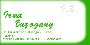 irma buzogany business card