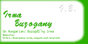 irma buzogany business card